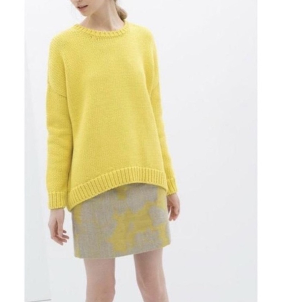 Zara Basic Linen Mini Skirt Yellow Tan Beige Burlap Medium​